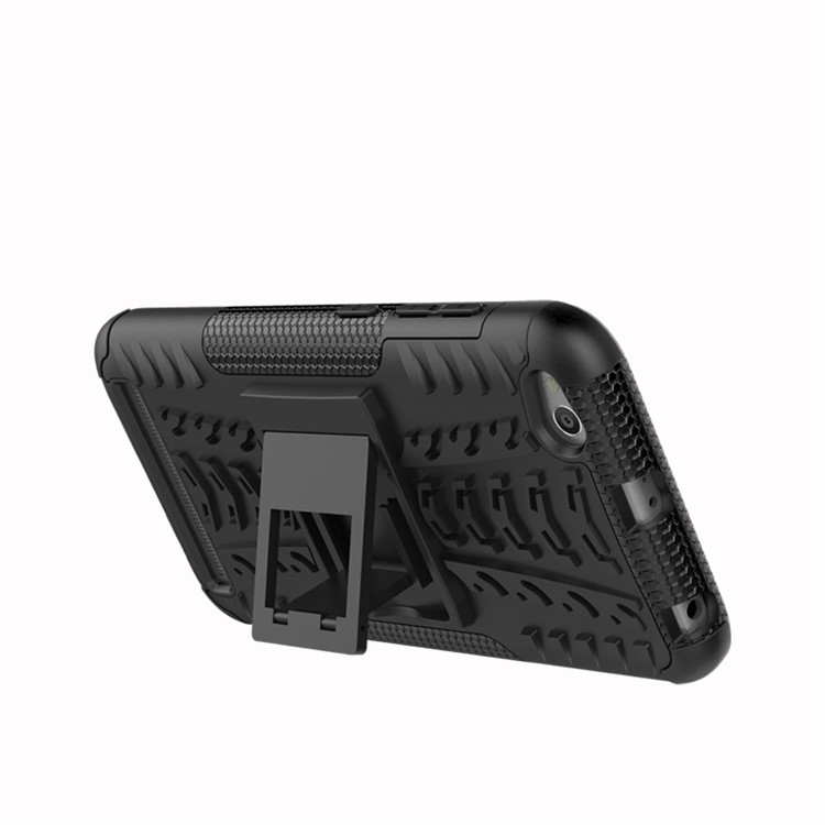 Tyre Pattern PC + TPU Hybrid Back Case with Kickstand for Xiaomi Redmi 5A - Black-5