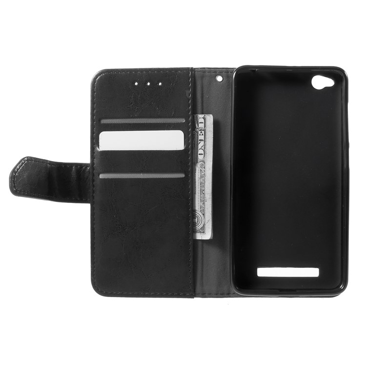 K'TRY Geometric Splicing Series Wallet Stand Leather Case for Xiaomi Redmi 4a - Black-6