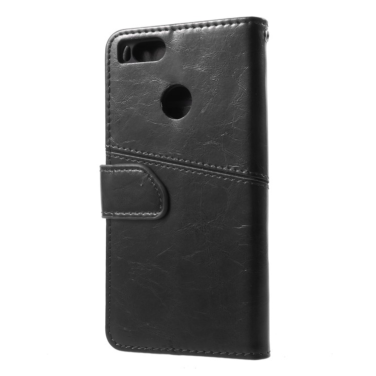 K'TRY Geometric Splicing Series Wallet Stand Leather Case for Xiaomi Mi A1 / 5X - Black-4