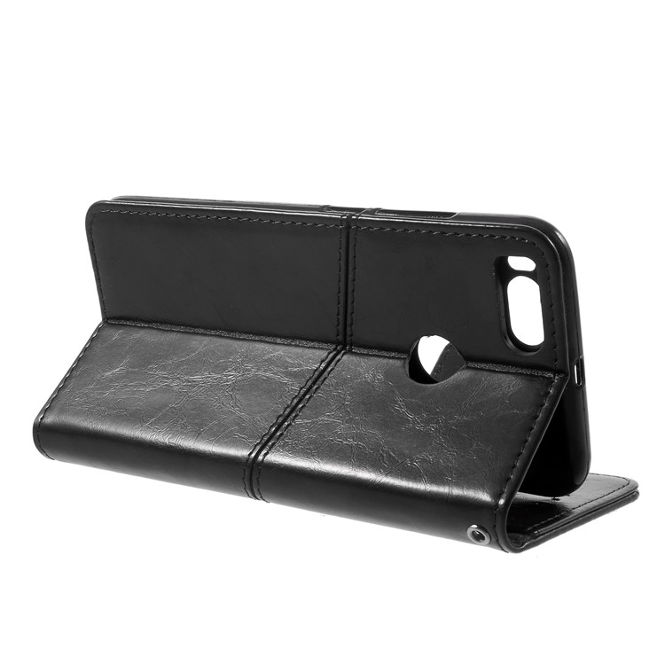 K'TRY Geometric Splicing Series Wallet Stand Leather Case for Xiaomi Mi A1 / 5X - Black-5