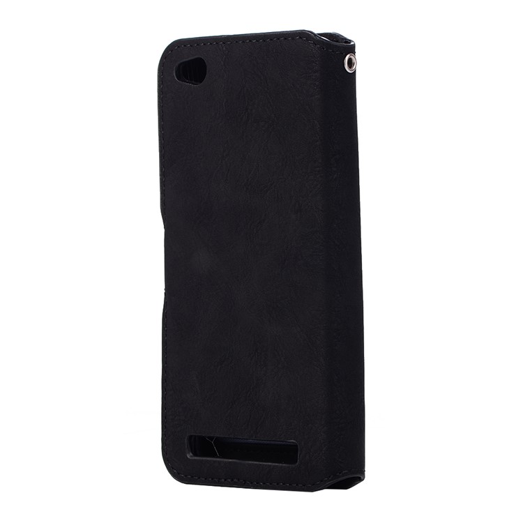 Retro Style Wallet Leather Stand Case for Xiaomi Redmi 5A - Black-3