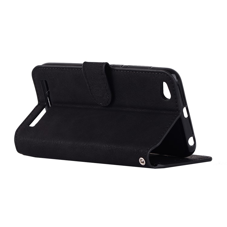 Retro Style Wallet Leather Stand Case for Xiaomi Redmi 5A - Black-4