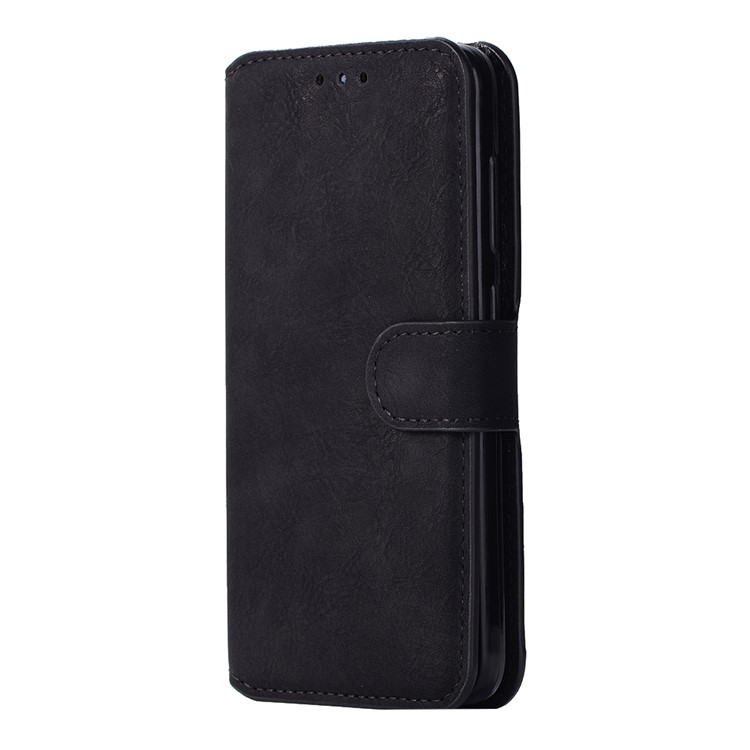 Retro Matte Leather Skin Wallet Stand Cover for Xiaomi Redmi 4X - Black-2