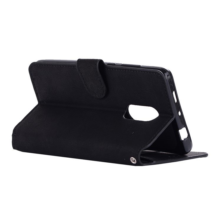 Vintage Matte PU Leather Wallet Stand Case for Xiaomi Redmi Note 4X - Black-5
