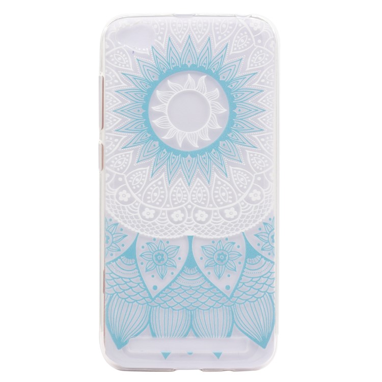 Ultra-thin Patterned Soft TPU Back Phone Protection Case for Xiaomi Redmi 5A - Blue Mandala-2
