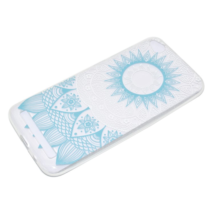 Ultra-thin Patterned Soft TPU Back Phone Protection Case for Xiaomi Redmi 5A - Blue Mandala-3