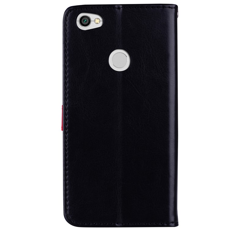 Flash Powder Pretty Girl's Back Leather Wallet Case for Xiaomi Redmi Note 5A Prime / Redmi Y1 - Black-2
