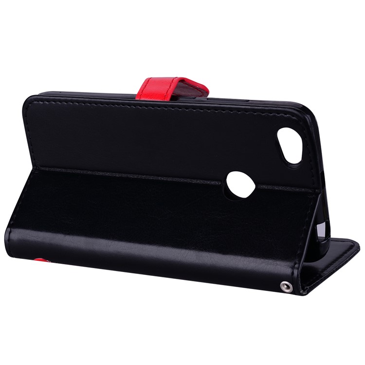 Flash Powder Pretty Girl's Back Leather Wallet Case for Xiaomi Redmi Note 5A Prime / Redmi Y1 - Black-4