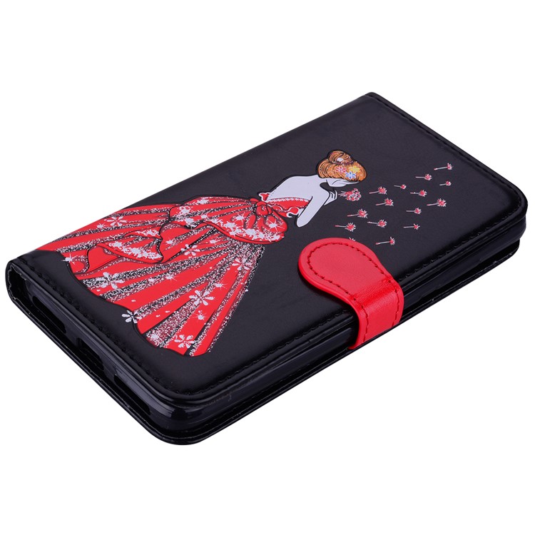 Flash Powder Pretty Girl's Back Leather Wallet Case for Xiaomi Redmi Note 4X / Note 4 - Black-3