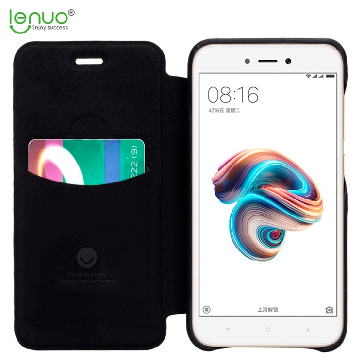 LENUO Ledream Series Leather Case with Card Slot for Xiaomi Redmi 5A - Black-2