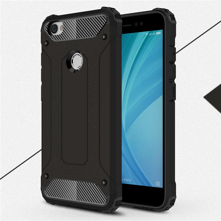 Armor Guard Plastic + TPU Hybrid Case for Xiaomi Redmi Note 5A / Y1 Lite (India) - Black-1