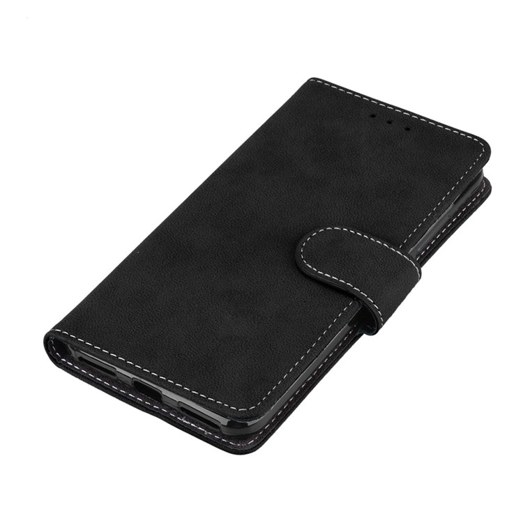 Matte Surface Folio Flip PU Leather Case for Xiaomi Redmi Note 5A/Y1 Lite (India) - Black-11