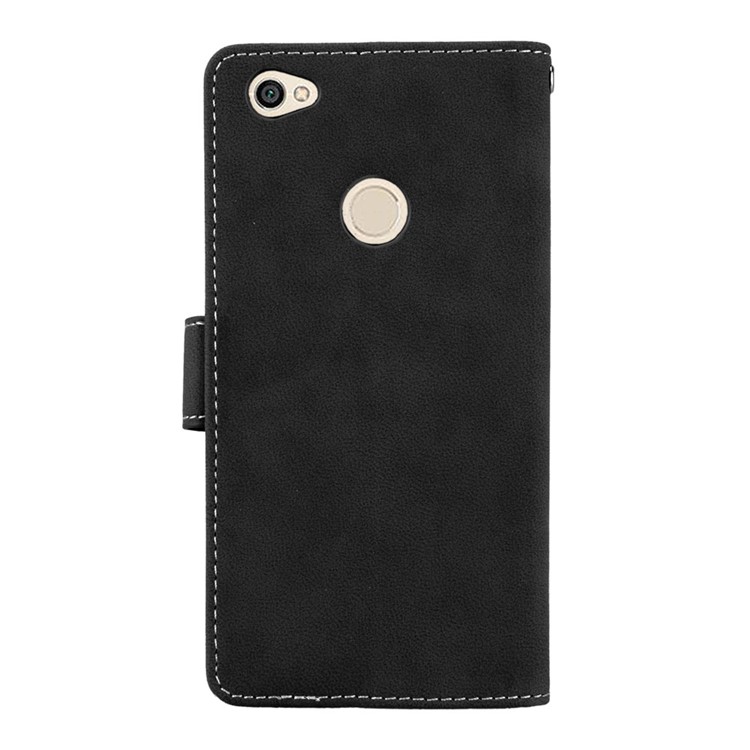 Matte Surface Folio Flip PU Leather Case for Xiaomi Redmi Note 5A/Y1 Lite (India) - Black-5