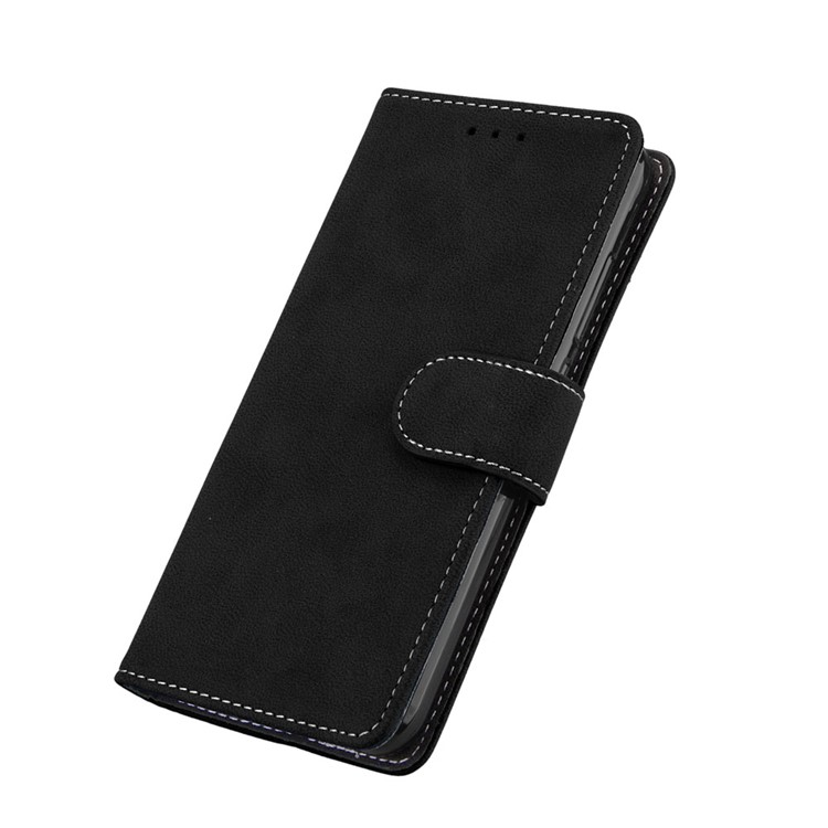 Matte Surface Folio Flip PU Leather Case for Xiaomi Redmi Note 5A/Y1 Lite (India) - Black-6