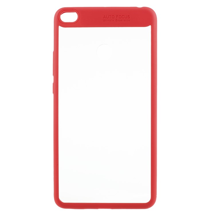 Silicone Frame + Transparent Acrylic Combo Phone Shell for Xiaomi Mi Max 2 - Red-1