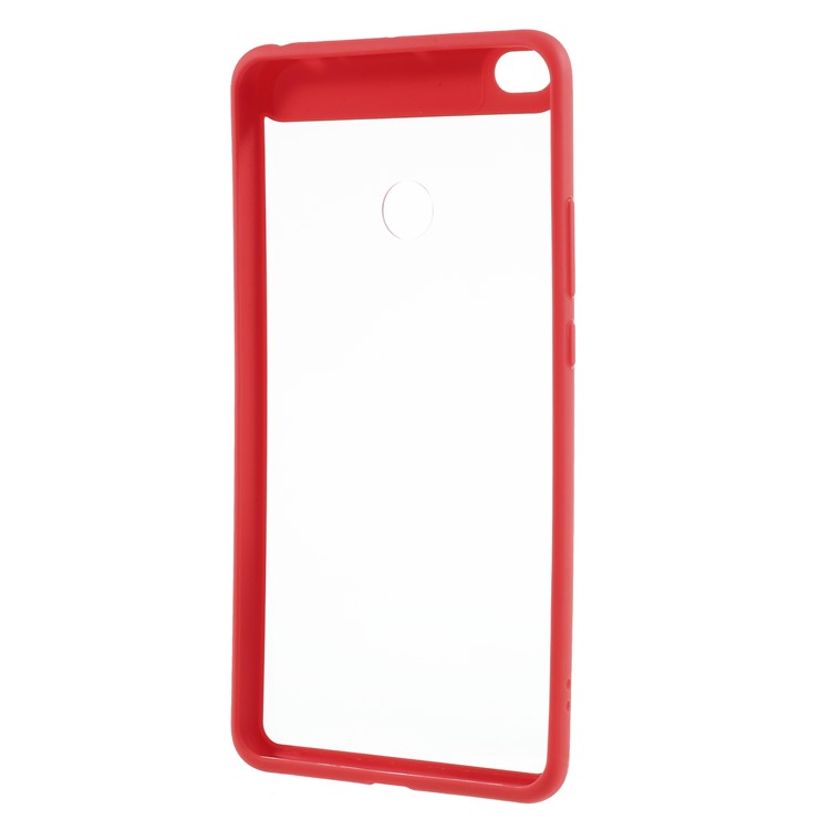 Silicone Frame + Transparent Acrylic Combo Phone Shell for Xiaomi Mi Max 2 - Red-3