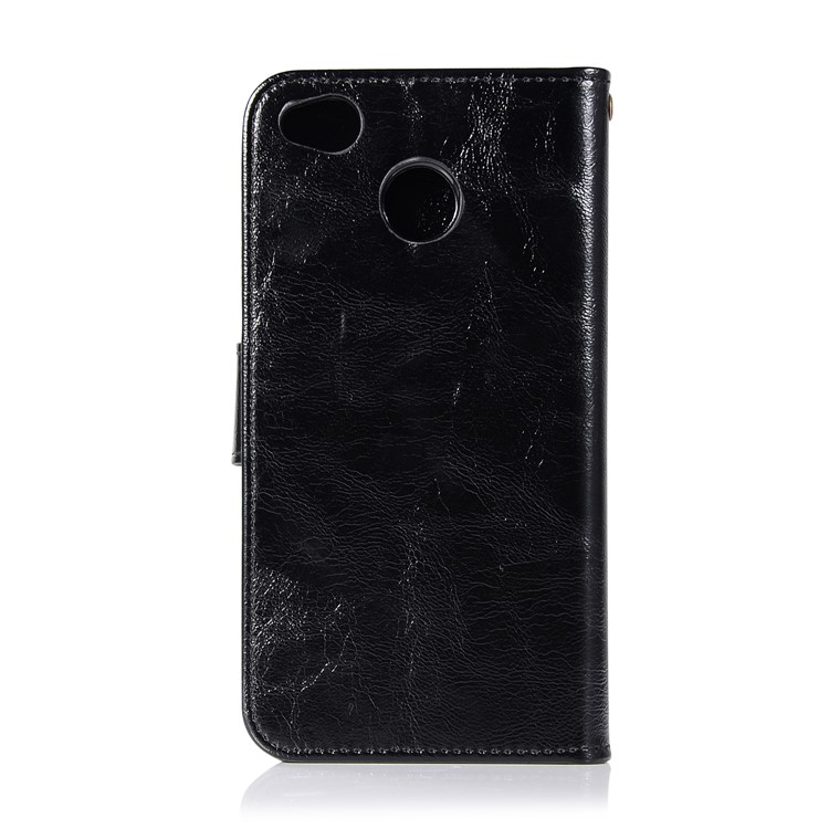 Vintage PU Leather Wallet Stand Case for Xiaomi Redmi 4X - Black-3
