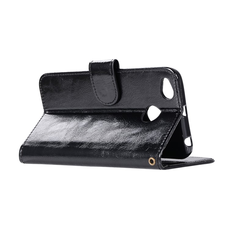 Vintage PU Leather Wallet Stand Case for Xiaomi Redmi 4X - Black-6