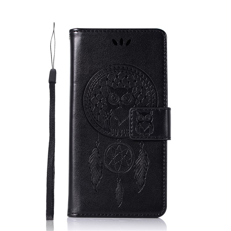 Imprima La Carpeta Magnética Del Soporte De Cuero De La PU Del Colector Ideal Del Búho Para El Xiaomi Redmi 4a - Negro-2