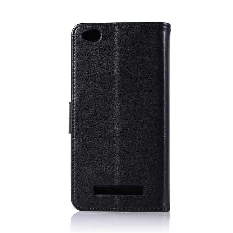 Imprima La Carpeta Magnética Del Soporte De Cuero De La PU Del Colector Ideal Del Búho Para El Xiaomi Redmi 4a - Negro-3