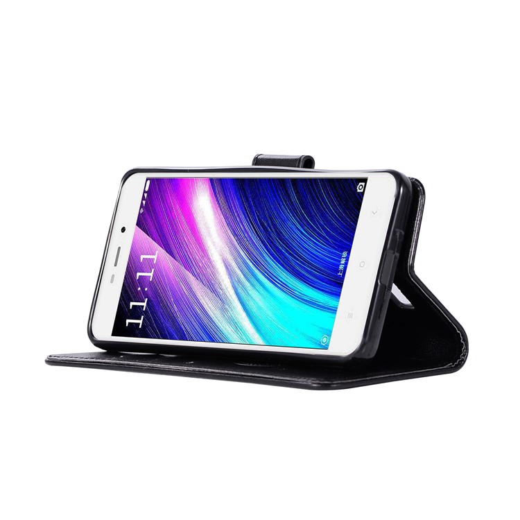 Imprima La Carpeta Magnética Del Soporte De Cuero De La PU Del Colector Ideal Del Búho Para El Xiaomi Redmi 4a - Negro-5
