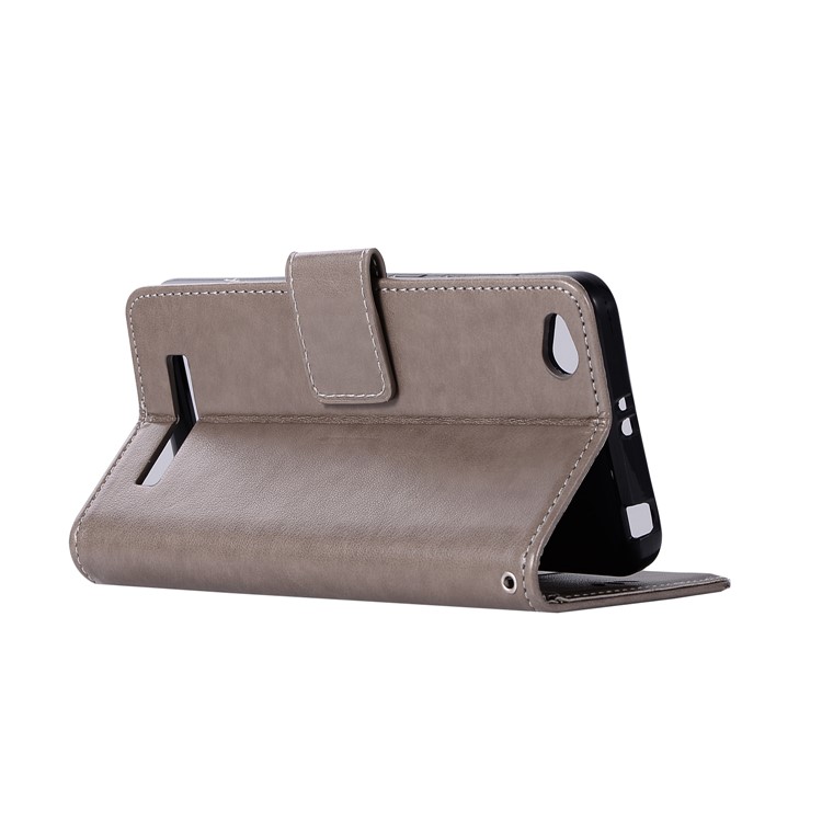 Imprima La Caja Magnética Del Cuero De La PU De La Carpeta Magnética Del Búho Del Colector Para El Xiaomi Redmi 4a - Gris-6