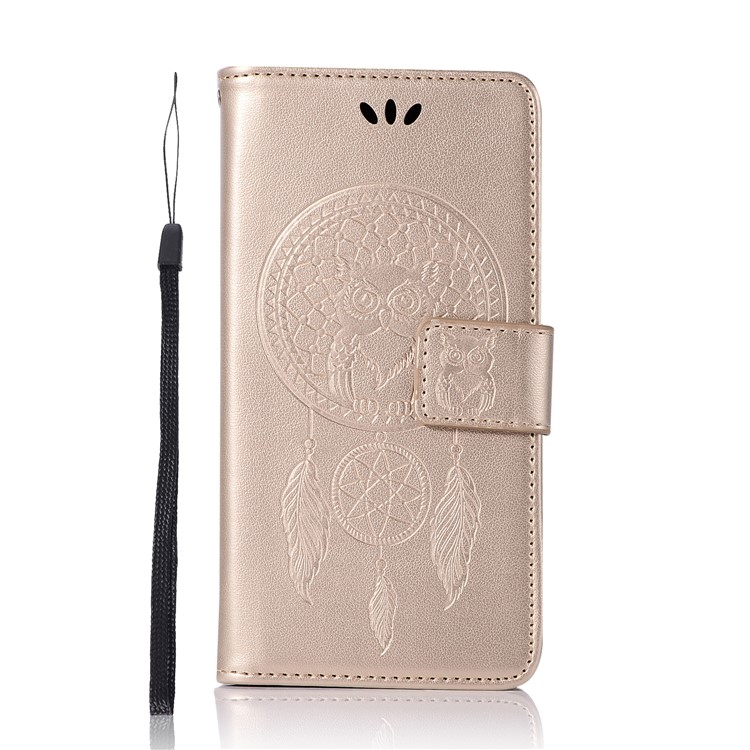 Imprima La Carpeta Magnética Del Soporte Del Cuero De La PU Del Colector Ideal Del Búho Del Colector Para El Xiaomi Redmi 4a - Oro-2