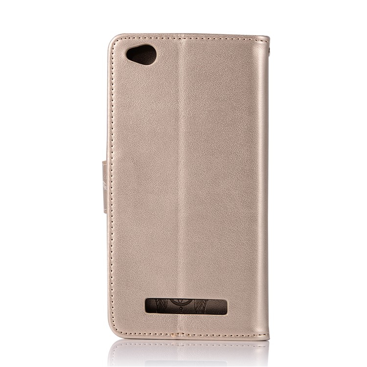 Imprima La Carpeta Magnética Del Soporte Del Cuero De La PU Del Colector Ideal Del Búho Del Colector Para El Xiaomi Redmi 4a - Oro-3