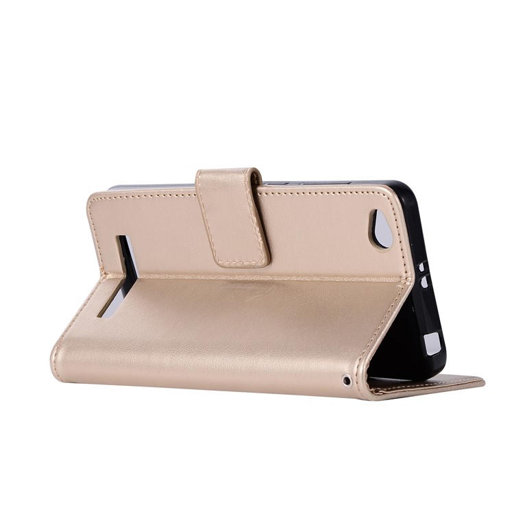 Imprima La Carpeta Magnética Del Soporte Del Cuero De La PU Del Colector Ideal Del Búho Del Colector Para El Xiaomi Redmi 4a - Oro-6
