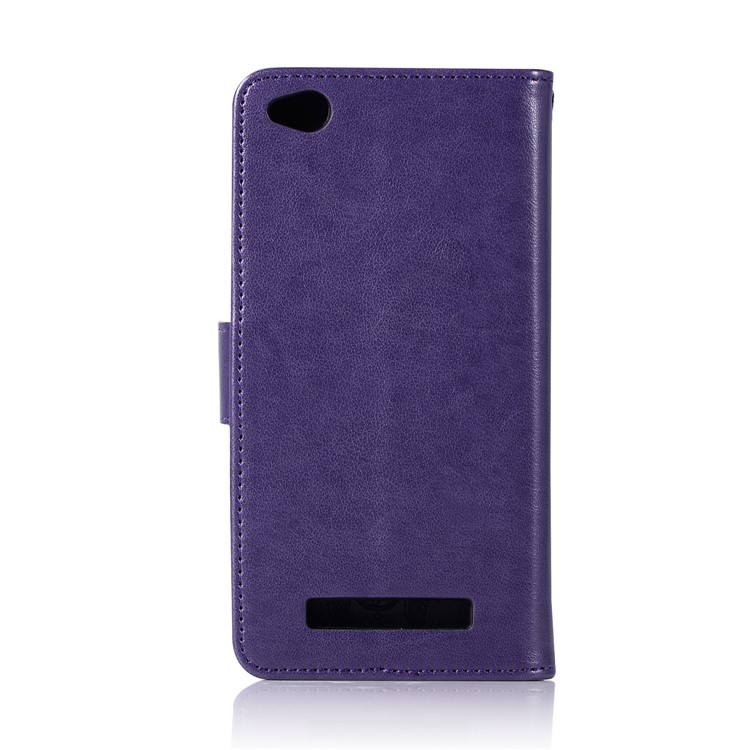 Impresión Sueño Búho Colector Magnético PU Soporte De Cuero Shell Del Teléfono Móvil Para Xiaomi Redmi 4a - Púrpura-3