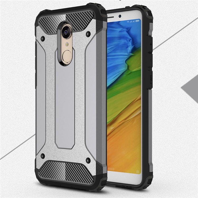Armor Guard Plastic + TPU Hybrid Phone Accessory Case for Xiaomi Redmi 5 - Grey-1