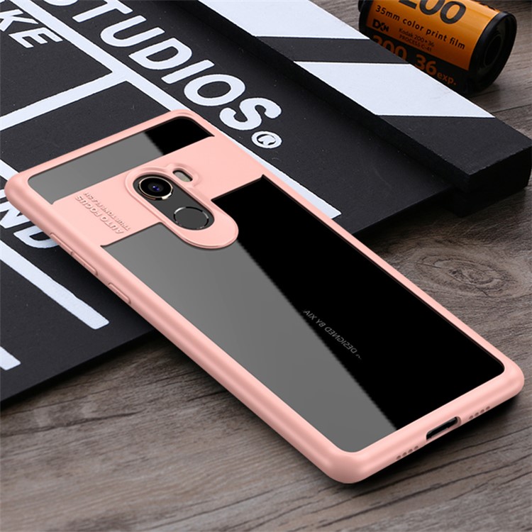 IPAKY Hybrid TPU Frame + Clear Acrylic Phone Casing for Xiaomi Mi Mix 2 - Pink-TVC-Mall.com