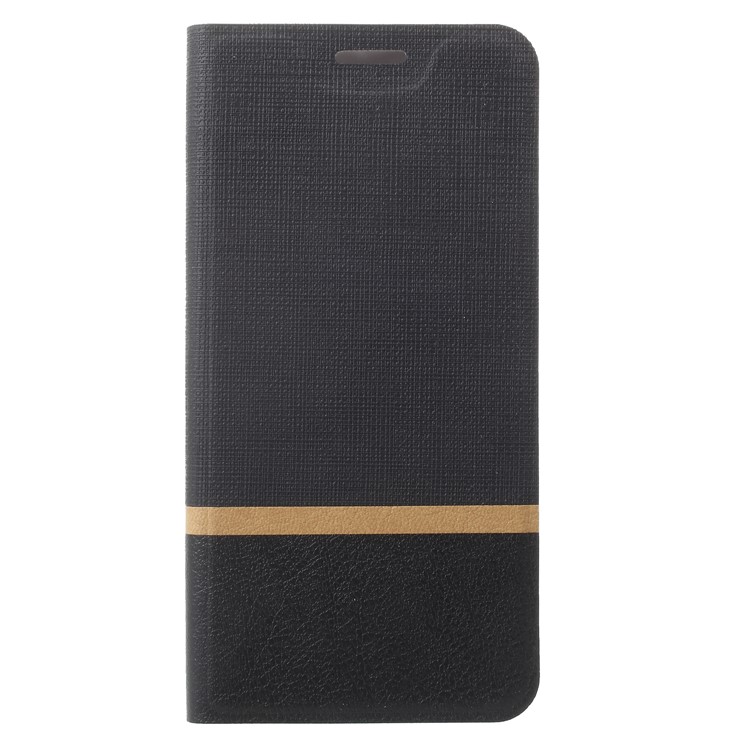 Contrast Color Steel Sheet Leather Casing for Xiaomi Redmi 5 - Black-3