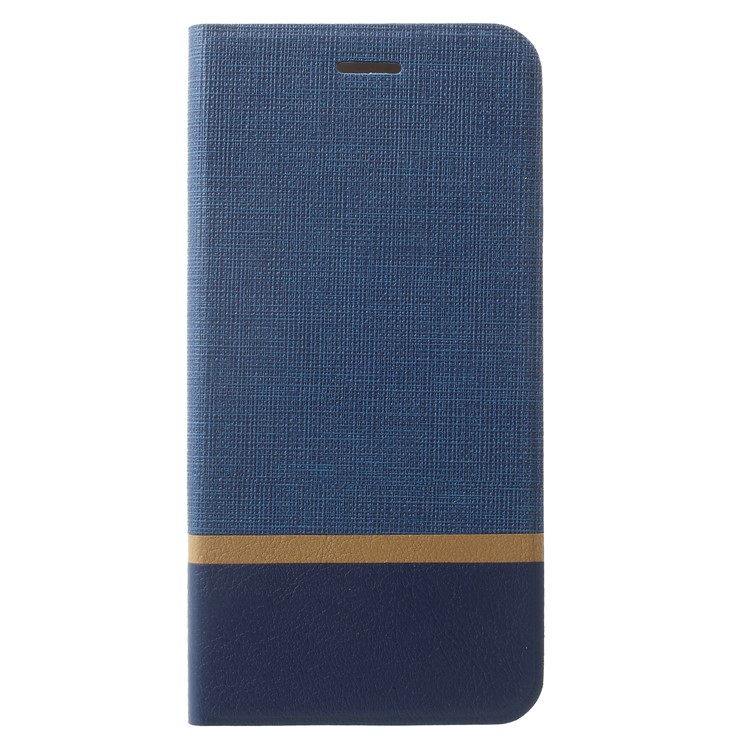 Cross Pattern Leather Card Holder Phone Case (Built-in Steel Sheet) for Xiaomi Redmi 5 Plus - Blue-1