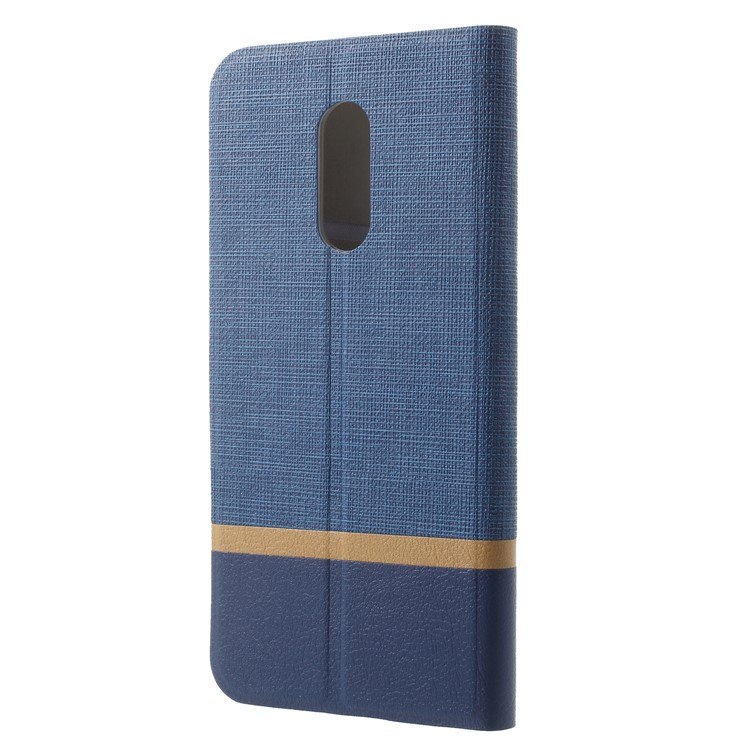 Cross Pattern Leather Card Holder Phone Case (Built-in Steel Sheet) for Xiaomi Redmi 5 Plus - Blue-2