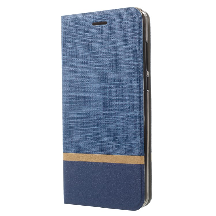 Cross Pattern Leather Card Holder Phone Case (Built-in Steel Sheet) for Xiaomi Redmi 5 Plus - Blue-3