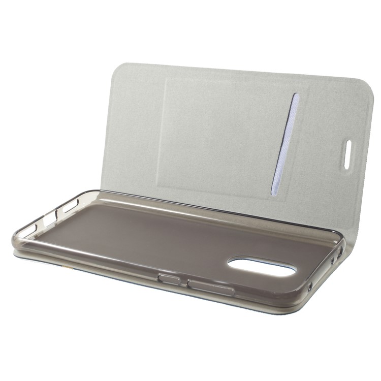 Cross Pattern Leather Card Holder Phone Case (Built-in Steel Sheet) for Xiaomi Redmi 5 Plus - Blue-5