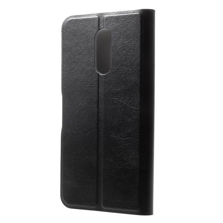Crazy Horse Card Holder PU Leather Mobile Phone Case for Xiaomi Redmi 5 Built-in Steel Sheet - Black-2