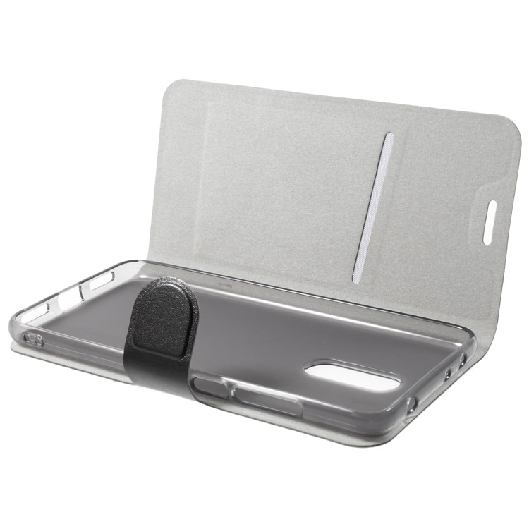 Crazy Horse Card Holder PU Leather Mobile Phone Case for Xiaomi Redmi 5 Built-in Steel Sheet - Black-5