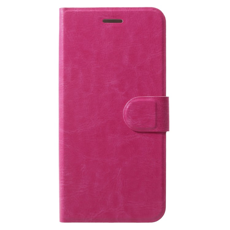 Crazy Horse Card Holder PU Leather Mobile Phone Case for Xiaomi Redmi 5 Plus Built-in Steel Sheet - Rose-3