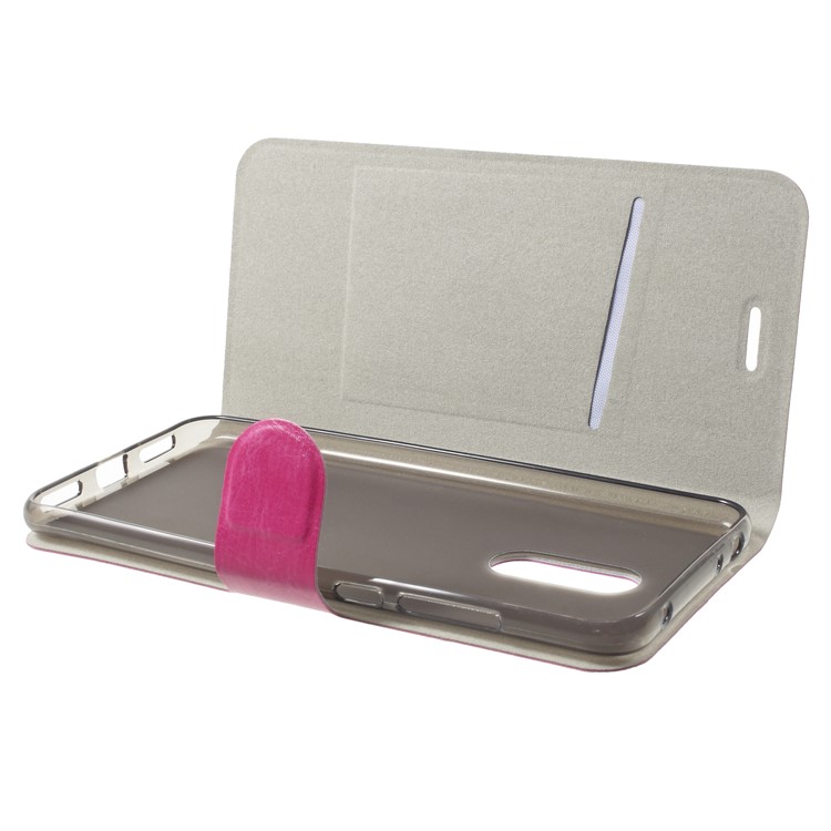 Crazy Horse Card Holder PU Leather Mobile Phone Case for Xiaomi Redmi 5 Plus Built-in Steel Sheet - Rose-5