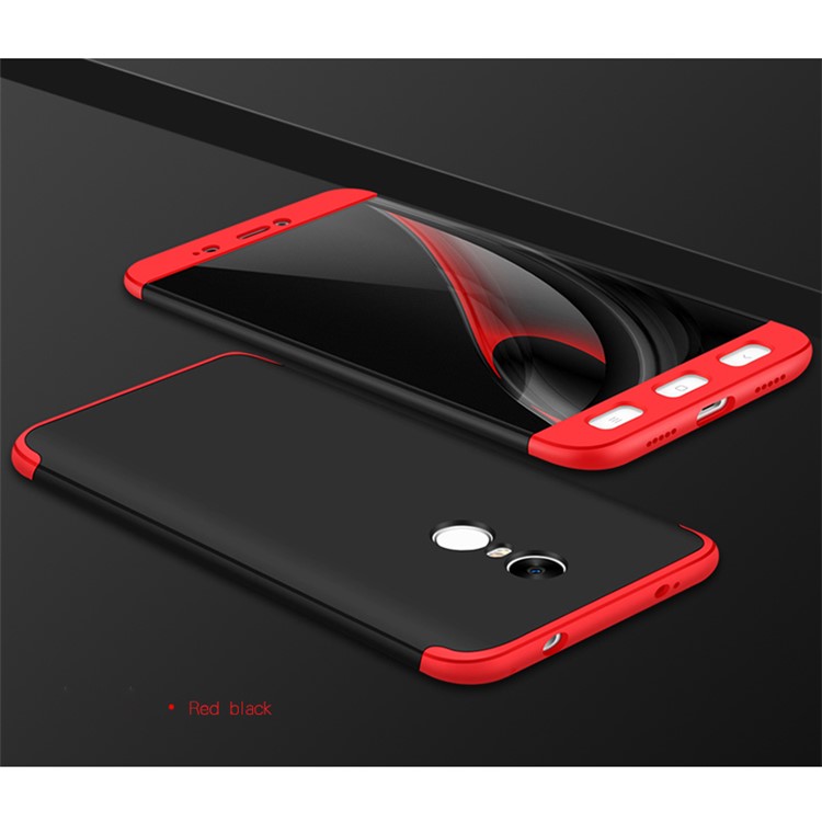 GKK Detachable All-wrapped Matte Hard PC Case for Xiaomi Redmi Note 4X - Black / Red-1