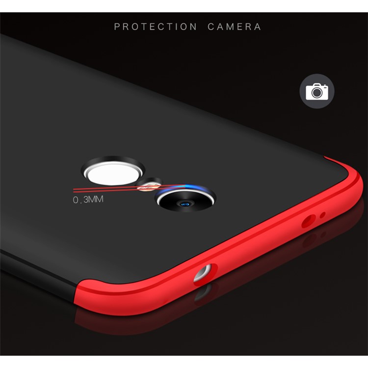 GKK Detachable All-wrapped Matte Hard PC Case for Xiaomi Redmi Note 4X - Black / Red-5