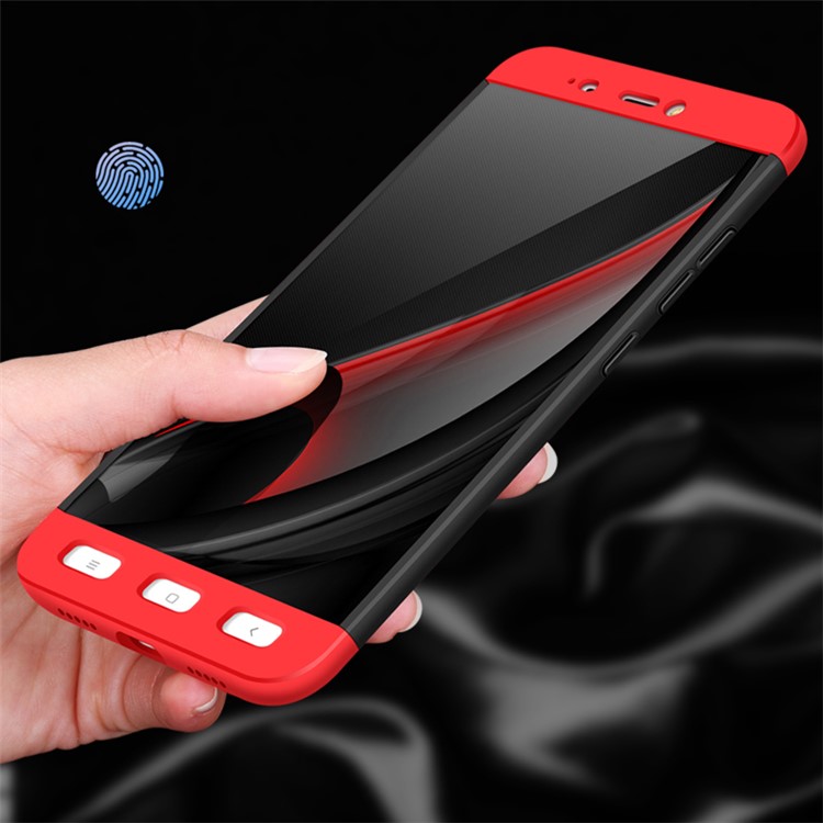 GKK Detachable All-wrapped Matte Hard PC Case for Xiaomi Redmi Note 4X - Black / Red-6