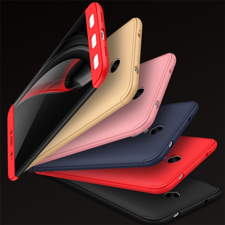 GKK Detachable All-wrapped Matte Hard PC Case for Xiaomi Redmi Note 4X - Black / Red-8