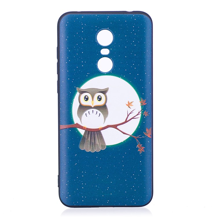 Soft Embossed Pattern Printing TPU Protective Case for Xiaomi Redmi 5 Plus - Owl on Branch-2