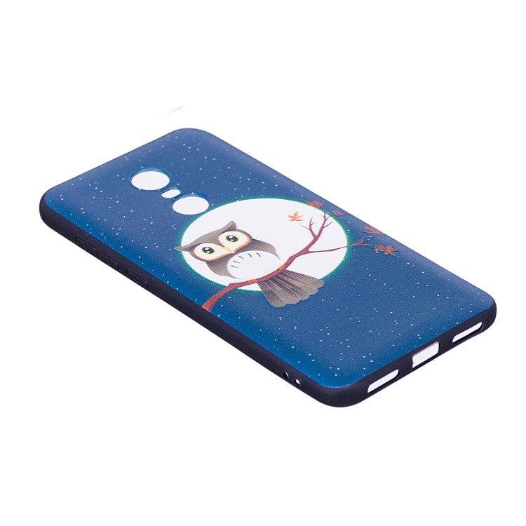 Soft Embossed Pattern Printing TPU Protective Case for Xiaomi Redmi 5 Plus - Owl on Branch-3