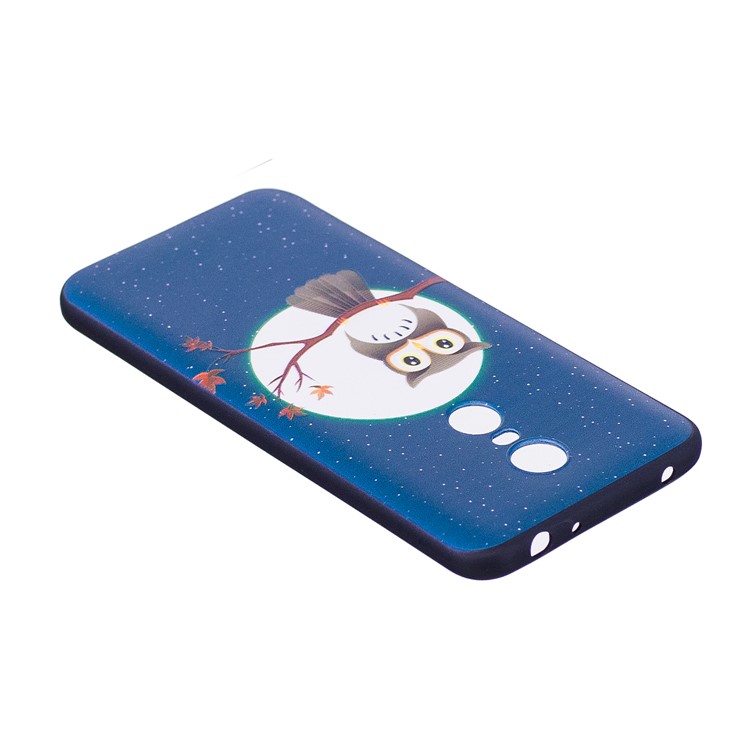 Soft Embossed Pattern Printing TPU Protective Case for Xiaomi Redmi 5 Plus - Owl on Branch-4