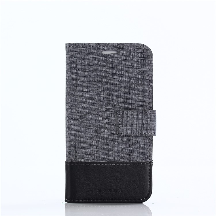 MUXMA PU Leather Splicing Canvas Wallet Stand Case for Xiaomi Redmi 5A - Black-12