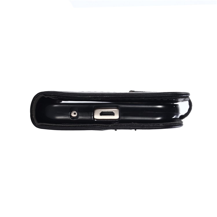 MUXMA PU Leather Splicing Canvas Wallet Stand Case for Xiaomi Redmi 5A - Black-14